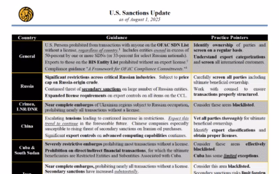 Quarterly Trade Compliance Update – July 2025
