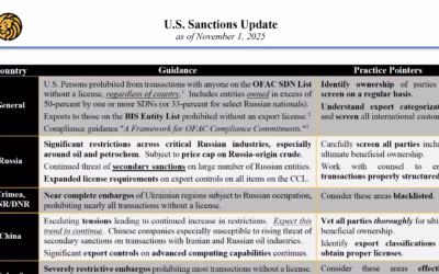 Quarterly Trade Compliance Update – November 2025